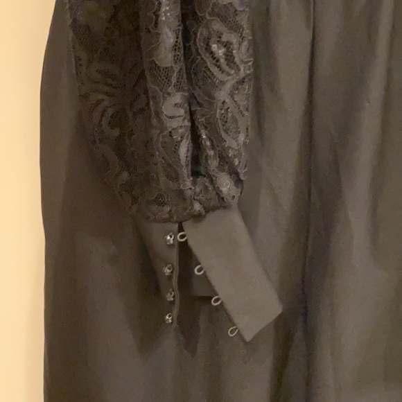 Jumpsuit Metallic Lace black color Straight leg Back zipper closure - Picture 3 of 7